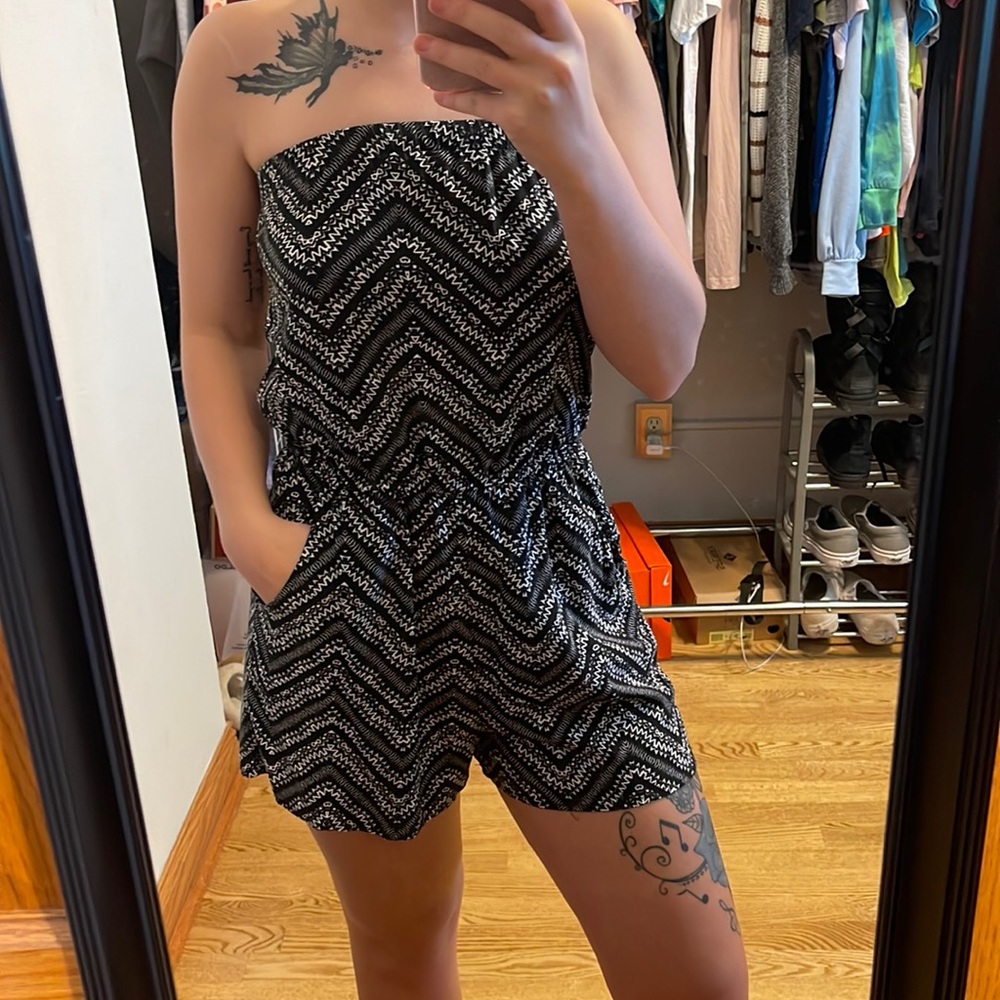 Three pink hearts romper
